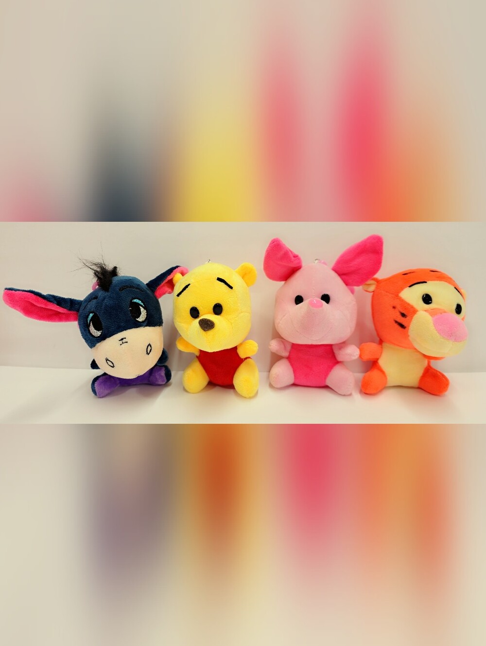 4-Plush Keychaings, Pooh, Eeyore, Piglet, Tigger, Perfect for back to school 😍